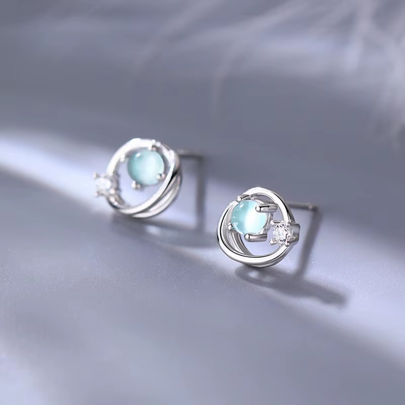 France Crystal Dragonfly Planet Earrings Exquisite Zircon No Allergies No Rust E