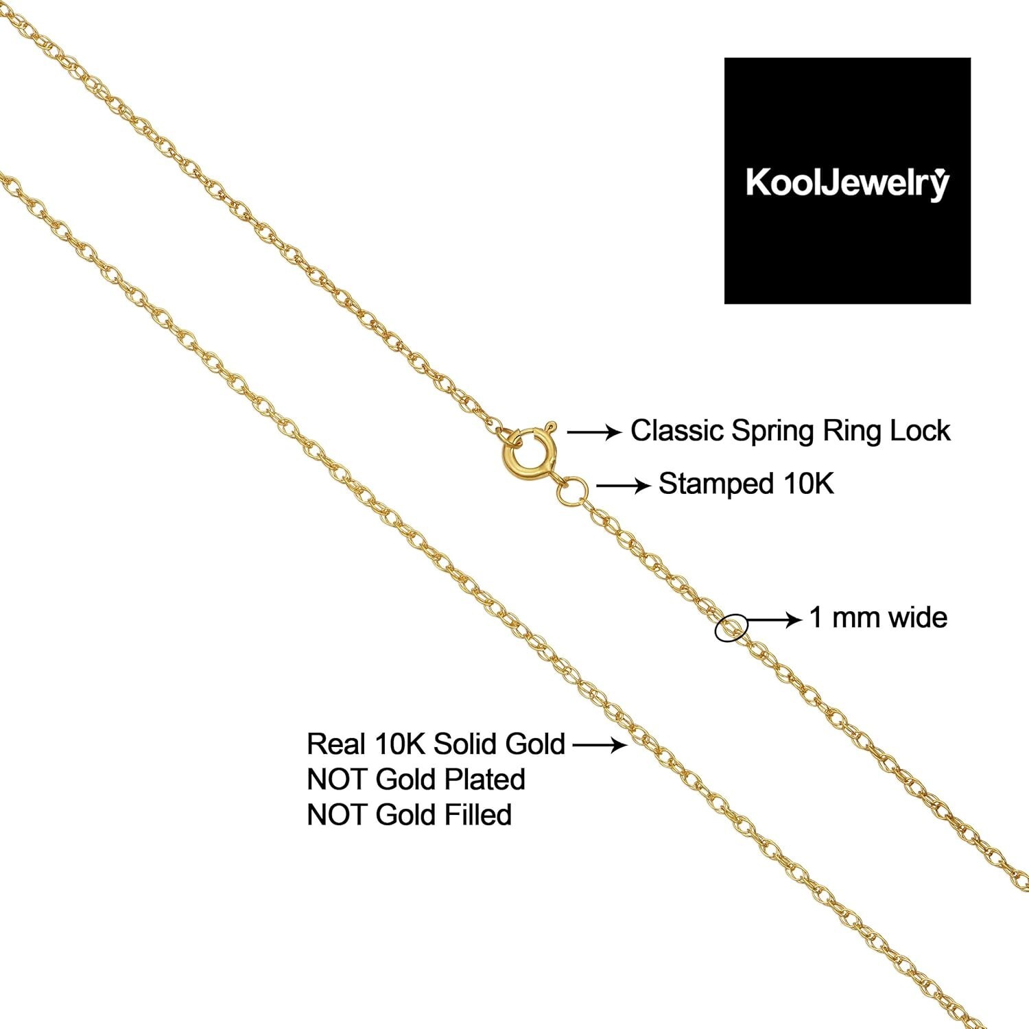 10K Yellow Gold Rope Chain Necklace – Barely There, Lightweight Elegance
