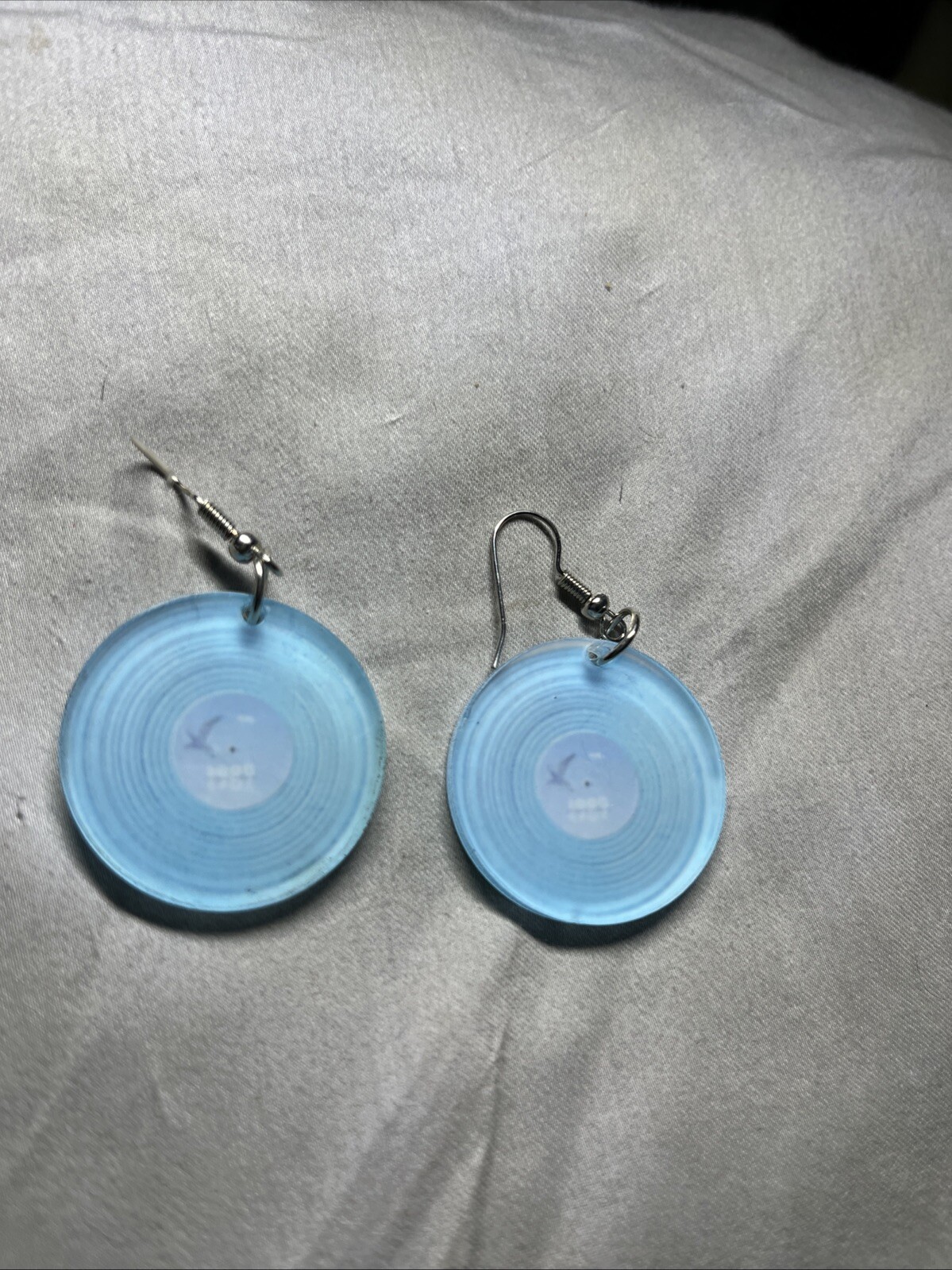 Taylor Swift Light Blue 1989 Vinyl Record Inspired Earrings Swiftie