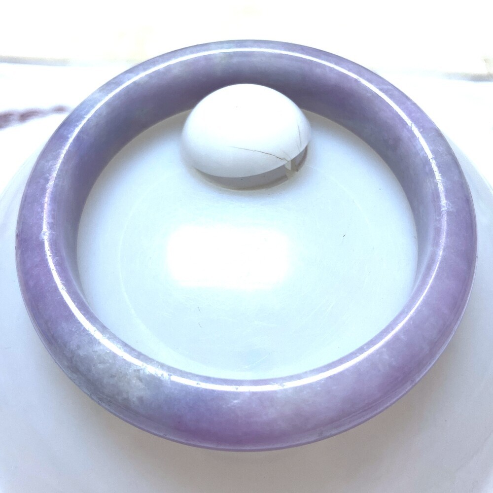 Certified Grade A Lavender 56-57mm Natural Burma Jade jadeite Bangle Bracelet