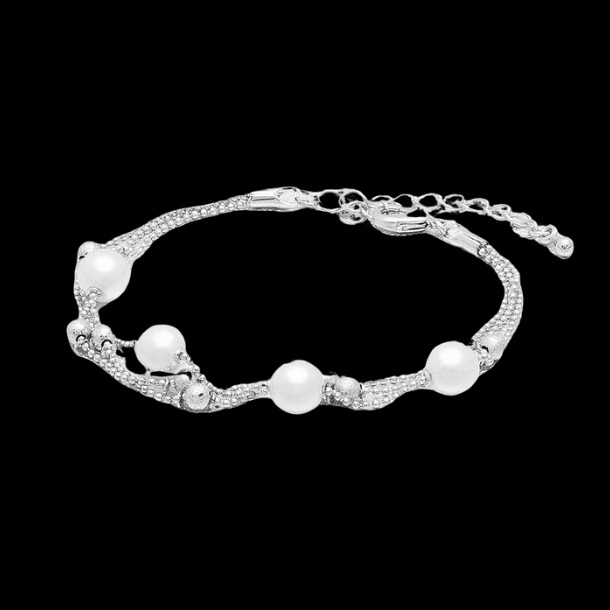Triple Row Pearl Ball Bracelets Sterling Silver NEW LOWEST PRICE