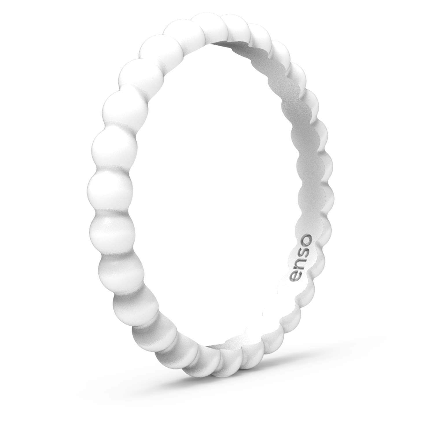 Stackable Beaded Silicone Wedding Ring – Hypoallergenic Unisex Layered Weddin…