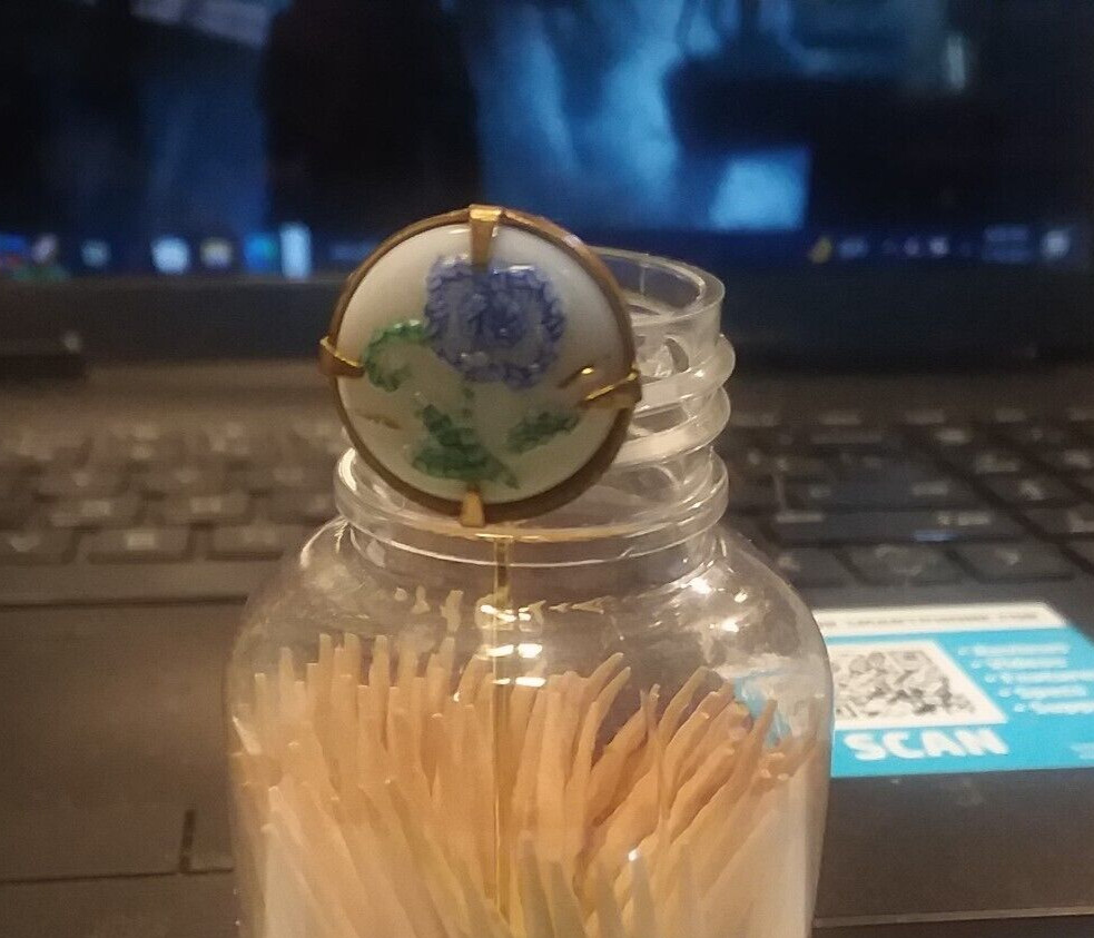 Czech Glass Flower Cabochon Lapel Stick Pin 12-01-2022