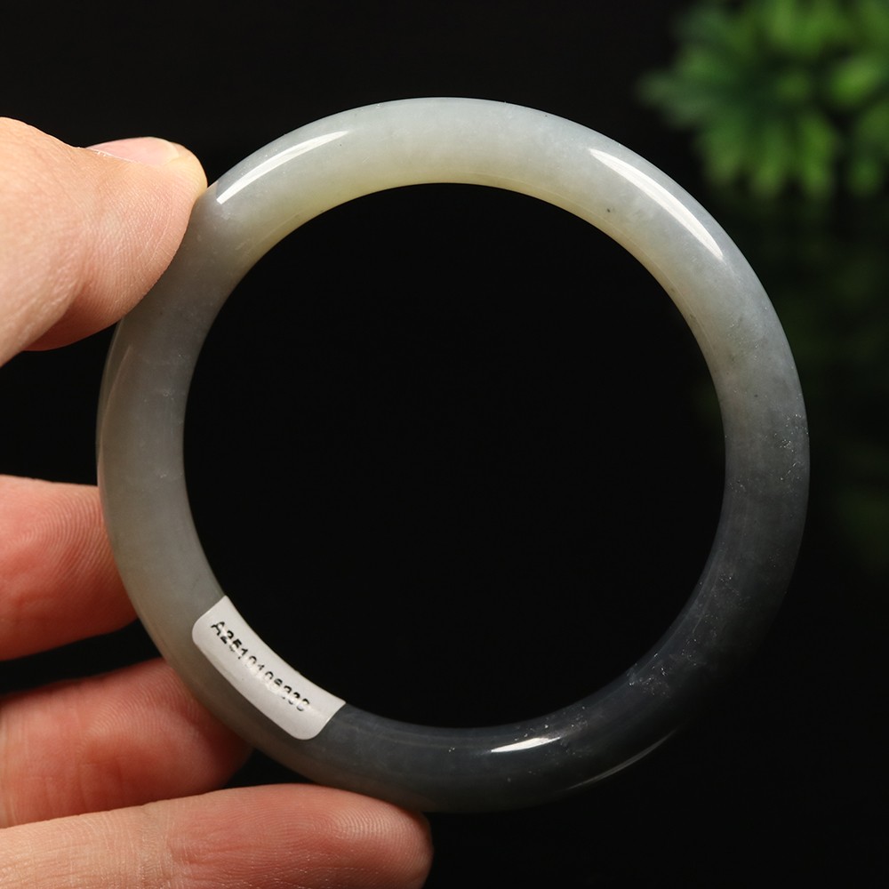 53mm Certified 100% Natural Grade A Black Green Xiu Jade Bangle Bracelet 12531
