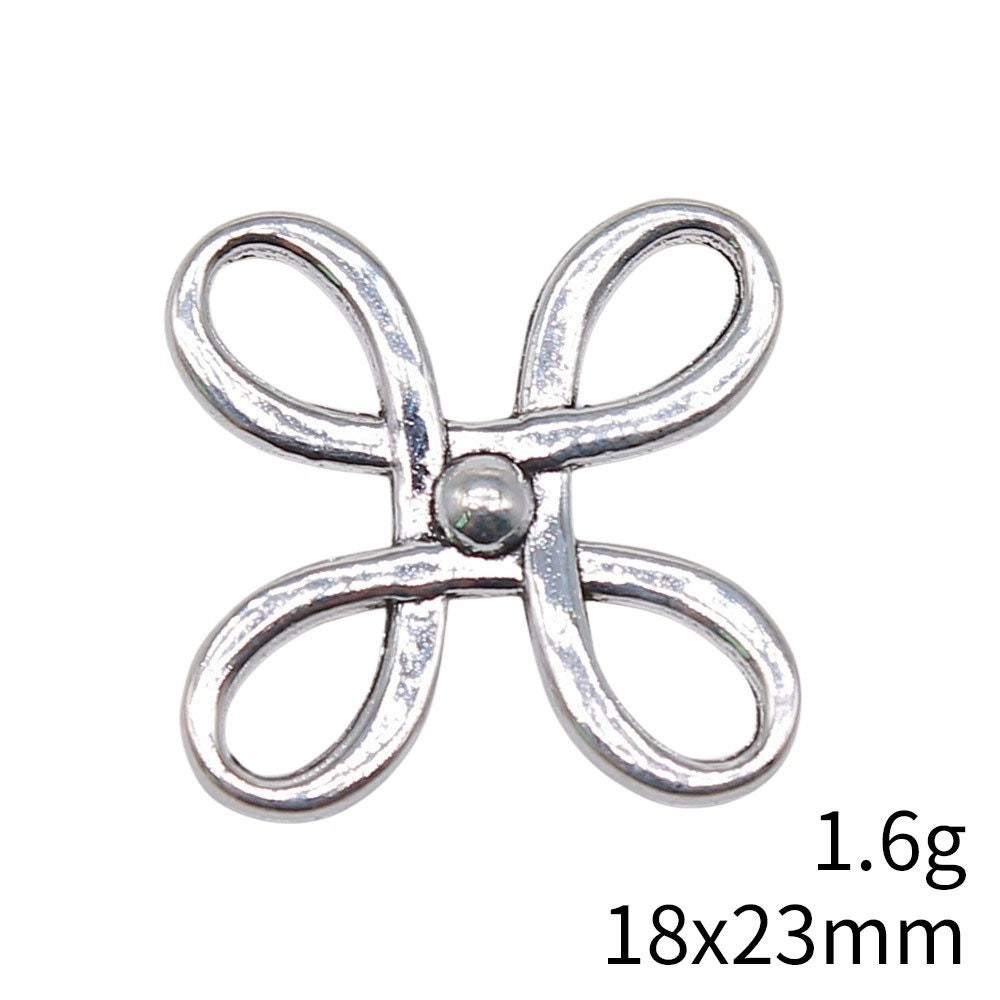 12/30PCS Antique Silver Celtic Knot Charm Connector, 4 Loop 18X23mm XCS18-10704