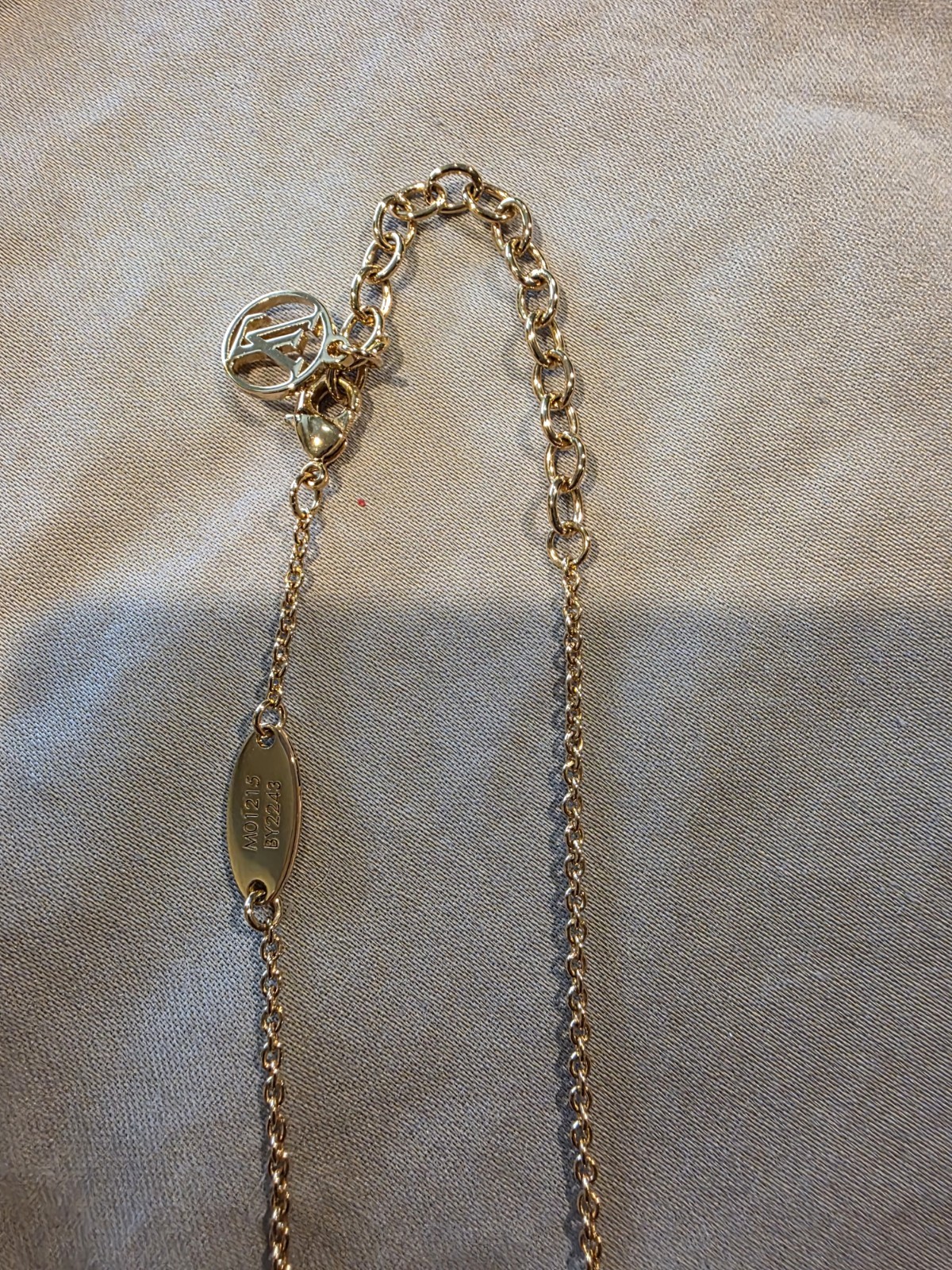 AUTH LOUIS VUITTON LV ICONIC ENAMEL GP NECKLACE M01215 PINK GOLD WOMEN’S F/S
