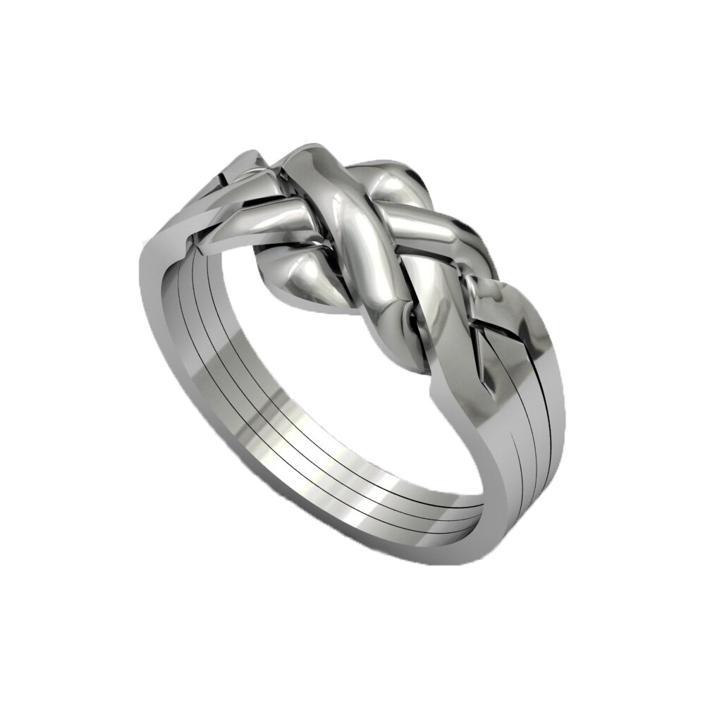 Criss cross puzzle ring 925 silver handmade 4 band Classical Turkish Puzzle