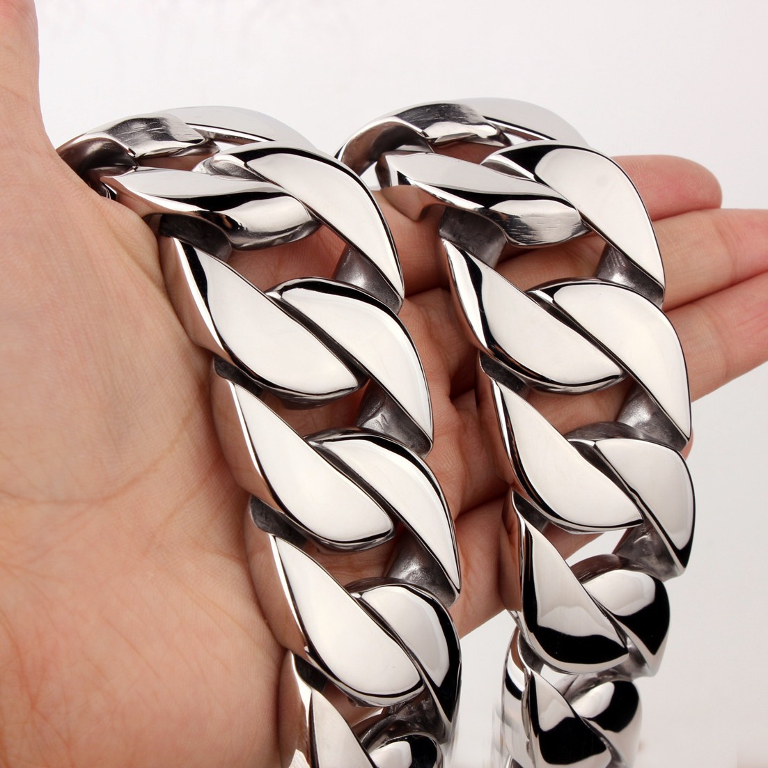 Super Heavy 32mm Stainless Steel Curb Chain Necklace or Bracelet for Cool Men
