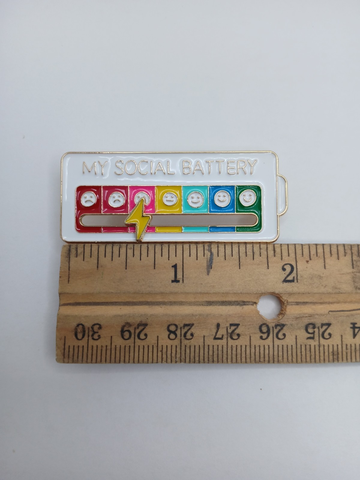 Social Battery Slider Pin Set 2 Interactive Mood Tracker Funny Introvert Gift