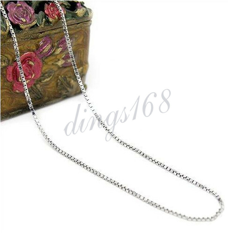 Designer Inspired Solid 925 Sterling Silver 1.4mm wide 16-32″ Box Chain Necklace