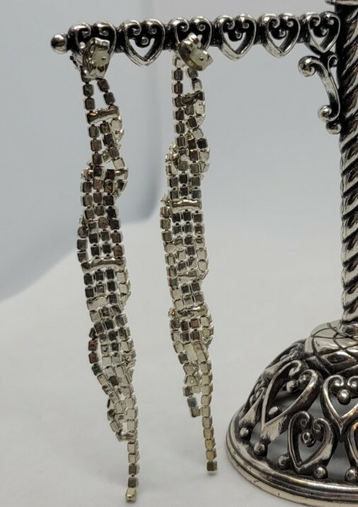 Chandelier Earrings Crystal Wedding Prom Bridal Party Pageant DANGLE 3.5 in