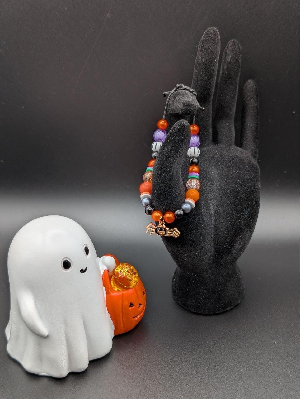 Halloween Spider Bracelet child size universal sliding knot