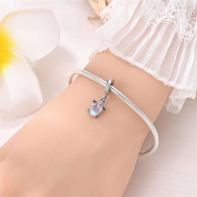 KUNSIR 925 Sterling Silver DIY Charm For Bracelet Sea Turtle Charm Pendant Bead