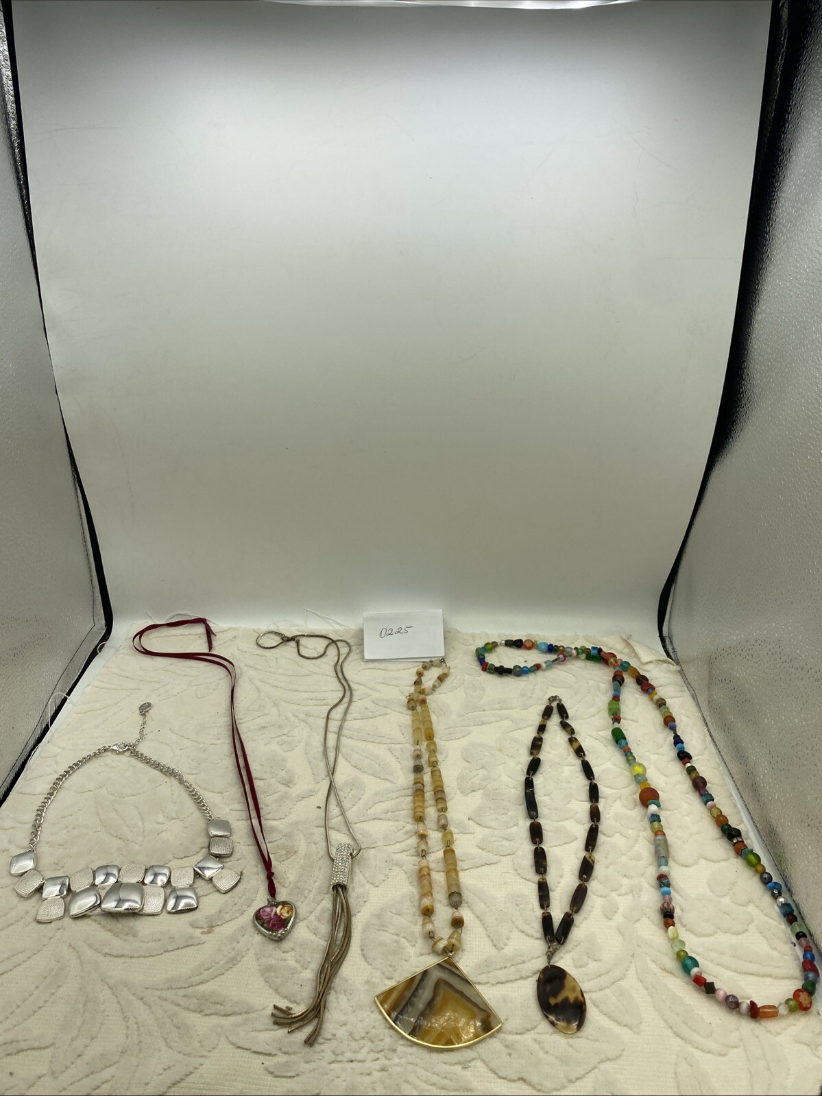 Vintage Mixed Lot of 6 Costume Jewelry Mixed Metals Necklaces Beads