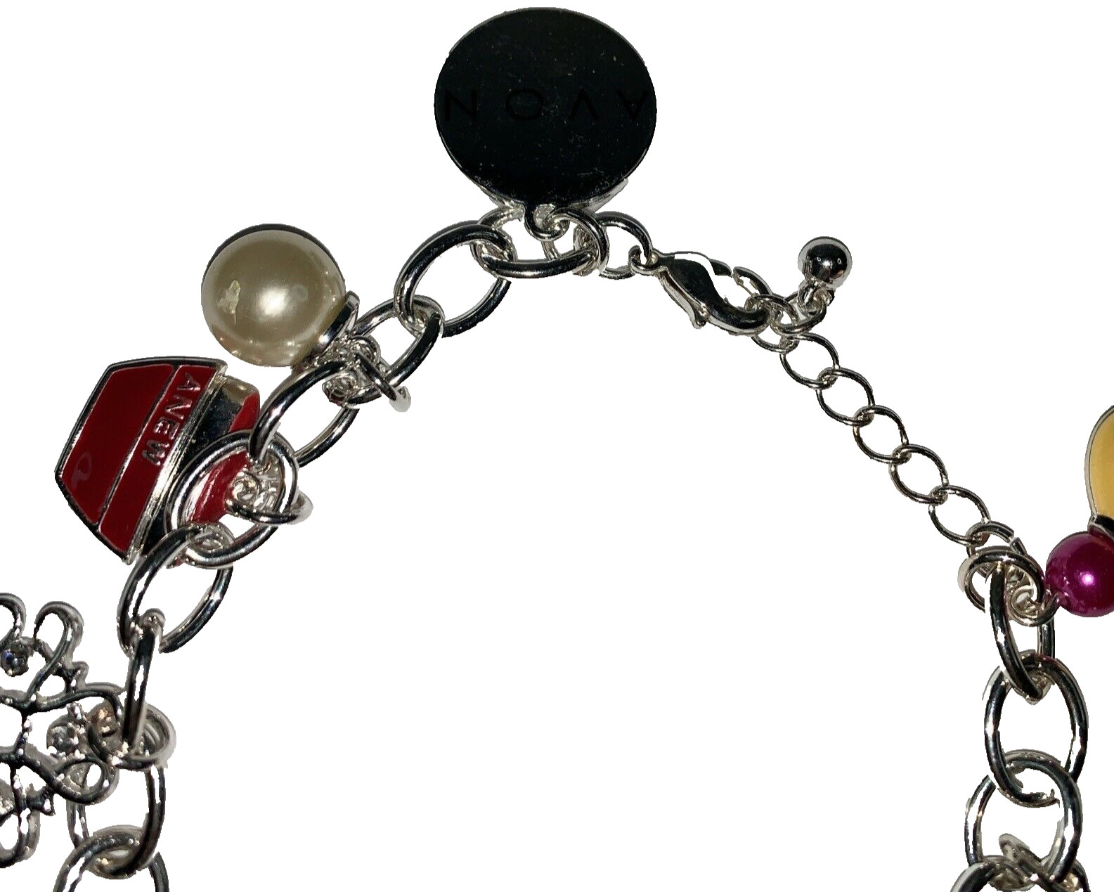 Avon 125th Anniversary Silver Tone Charm Bracelet NIB