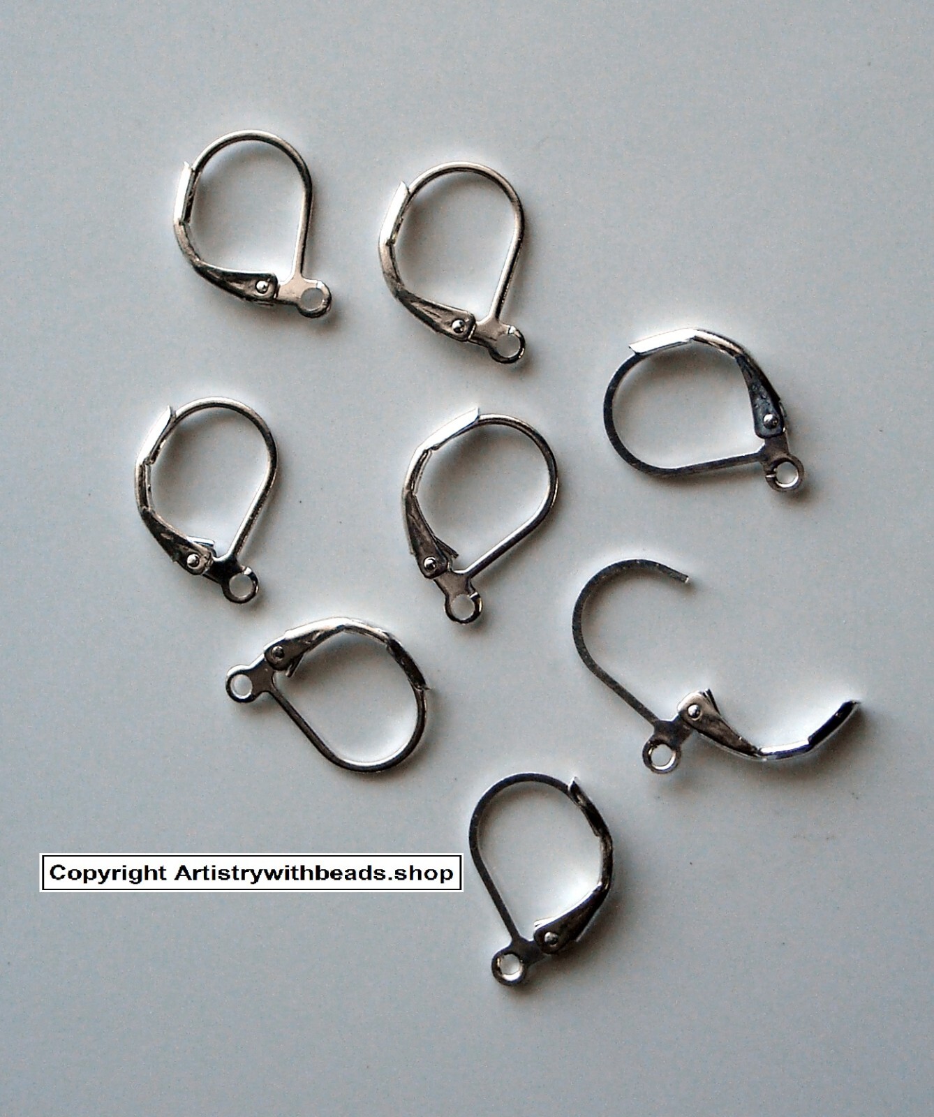 8 Lever back earring findings silver plated loop create dangle earrings fpe106