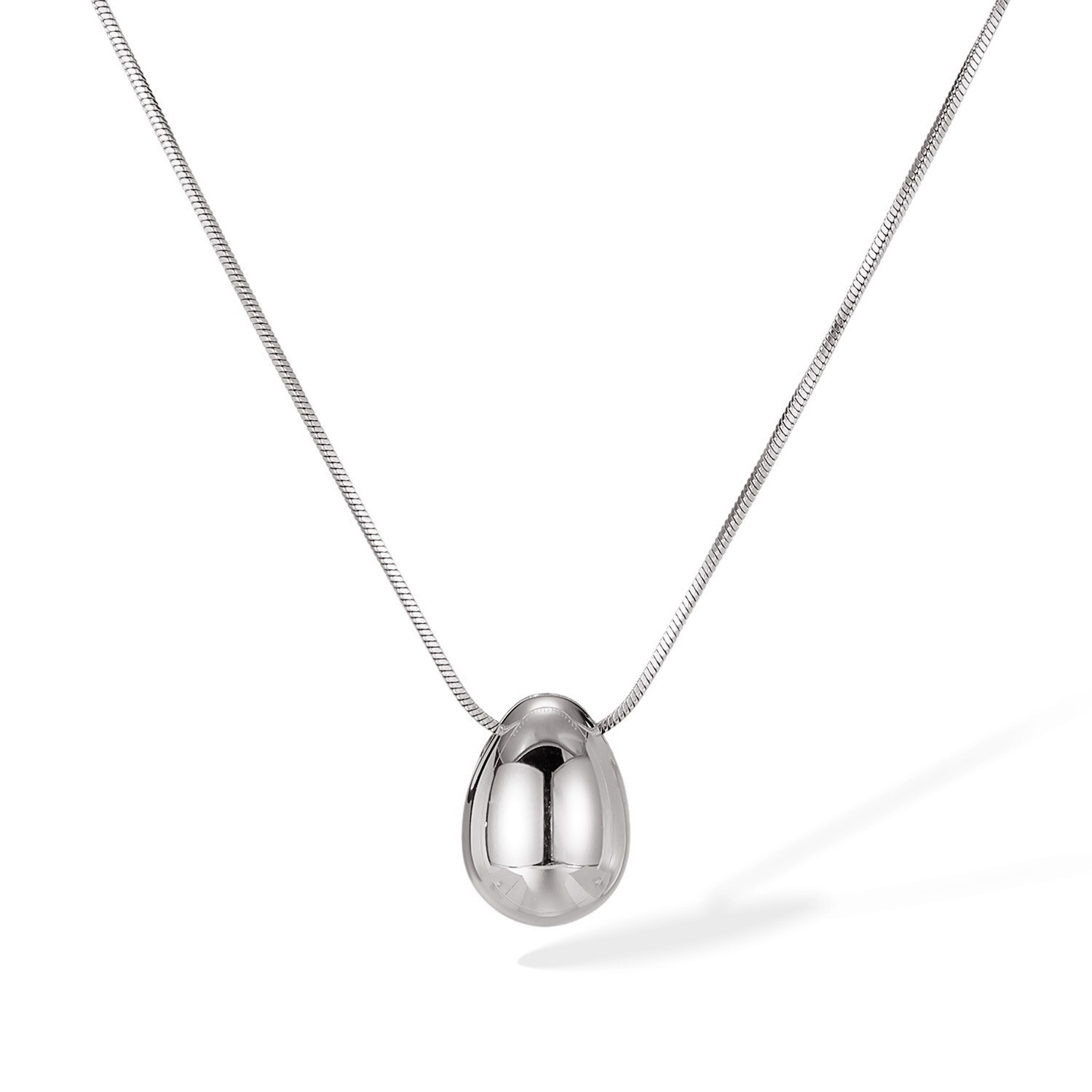 Women Stainless Steel Fashion Drop Pendant Necklace Snake Chain Bling 19”+5cm