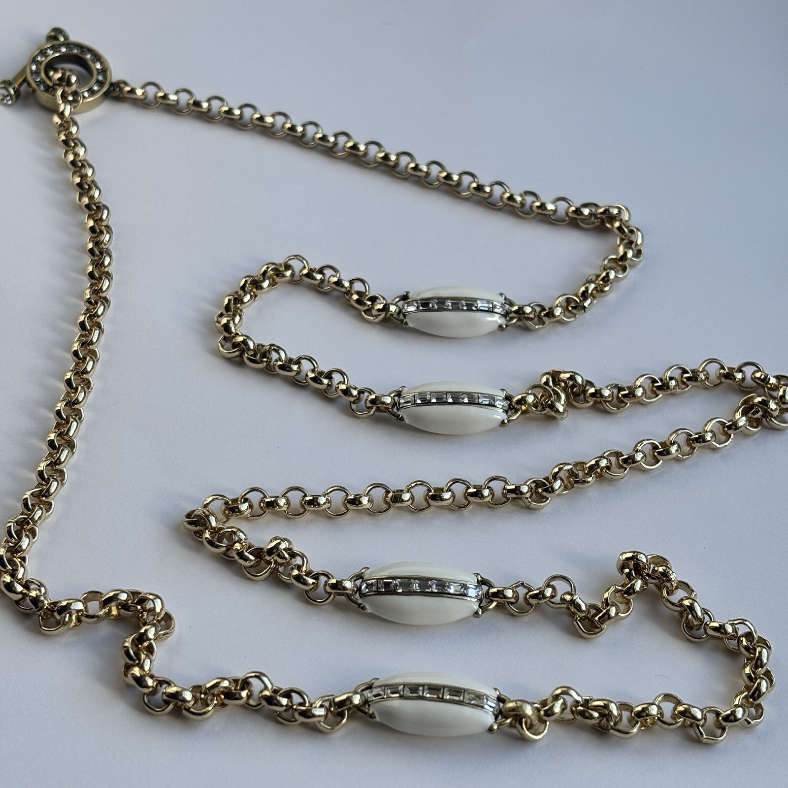 HEIDI DAUS X Dome Long Strand (4 Stations/White/Toggle-Closure) Chain Necklace