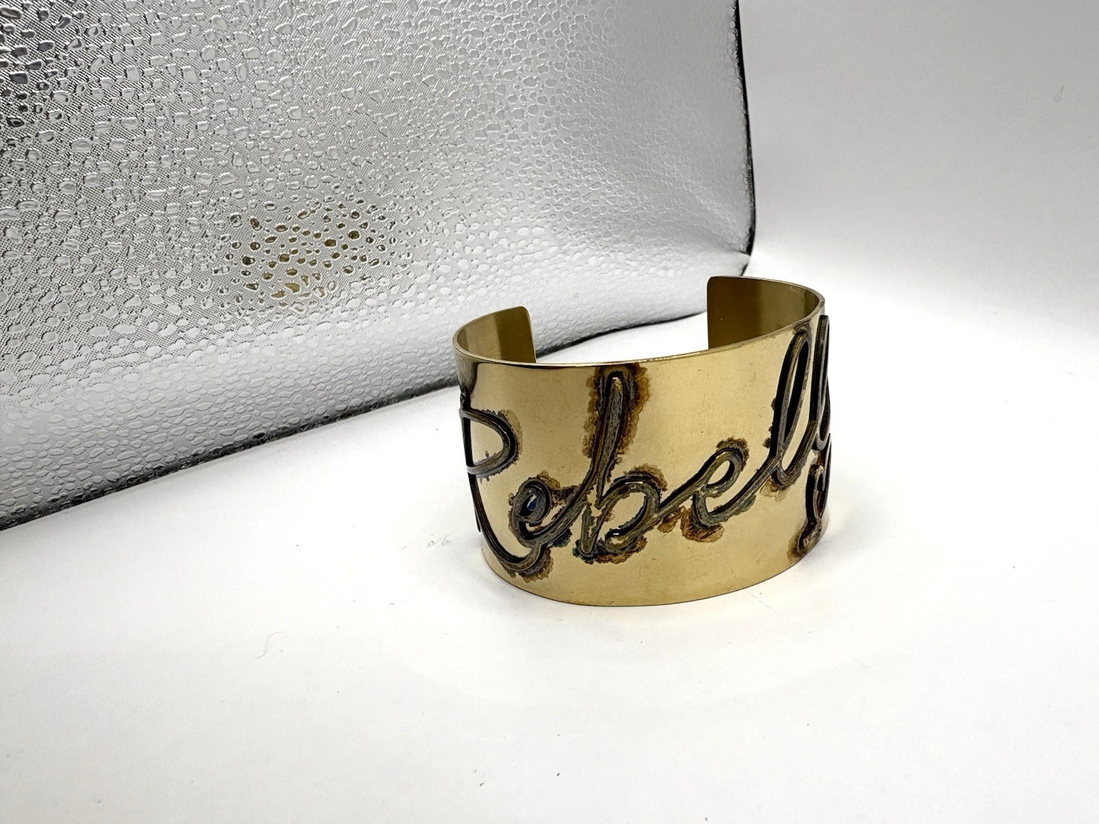 Solid Brass Wide Cuff Rebelle By Stella & Dot Rustic Design