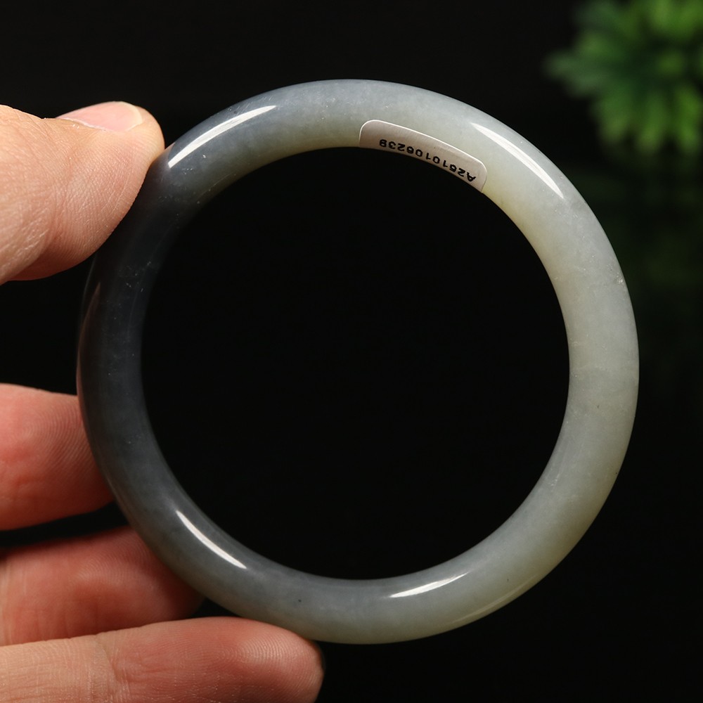 53mm Certified 100% Natural Grade A Black Green Xiu Jade Bangle Bracelet 12531