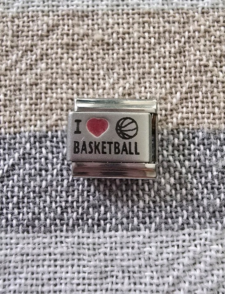 “I Love Basketball” Italian Modular Charm 9mm FREE SHIPPING!!