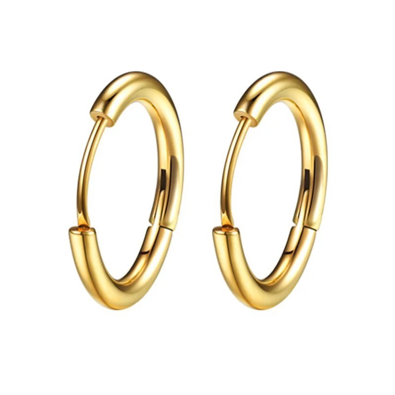 Continuous Mini Hoop Earrings 8mm 10mm 12mm 14mm 16mm Sterling Silver 925 Pair