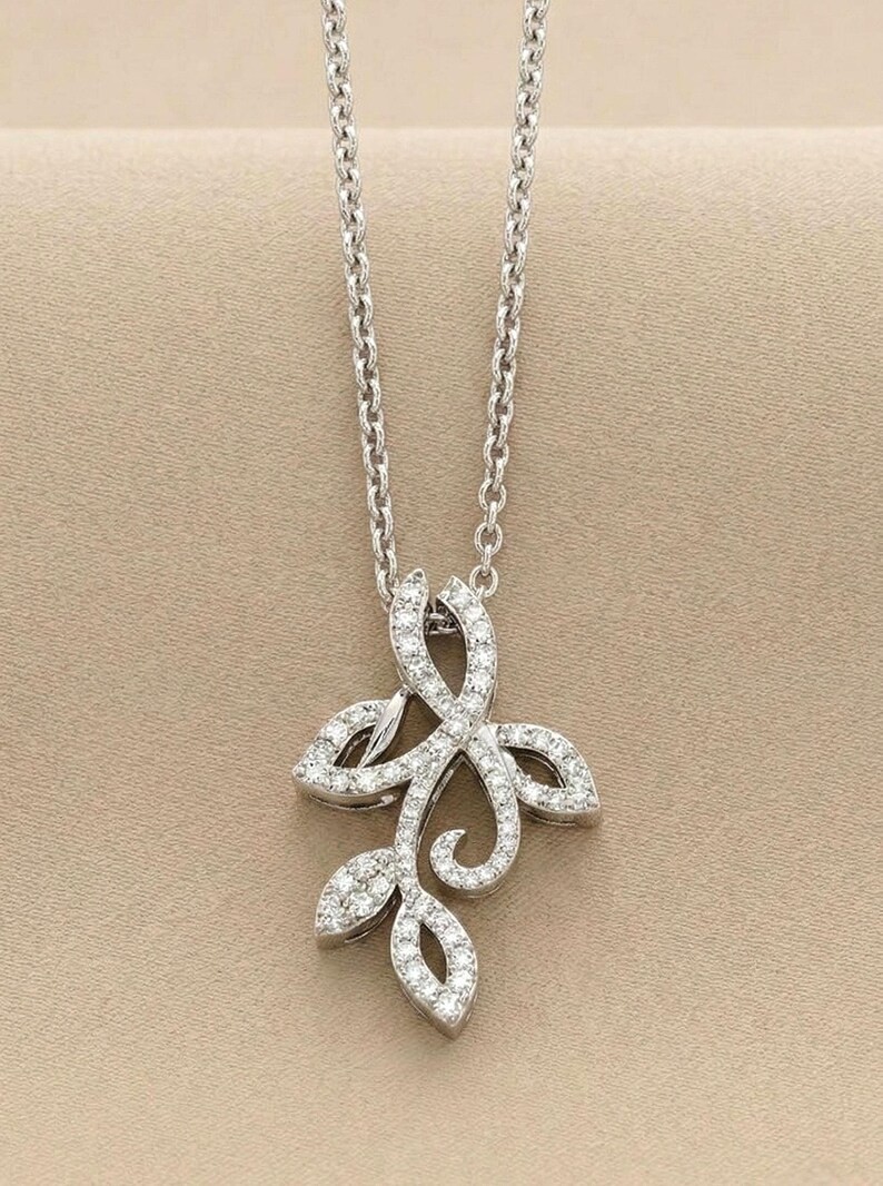 2.00Ct Round Cut Bar Pendant Necklace Simulated Diamond In 14k White Gold Plated