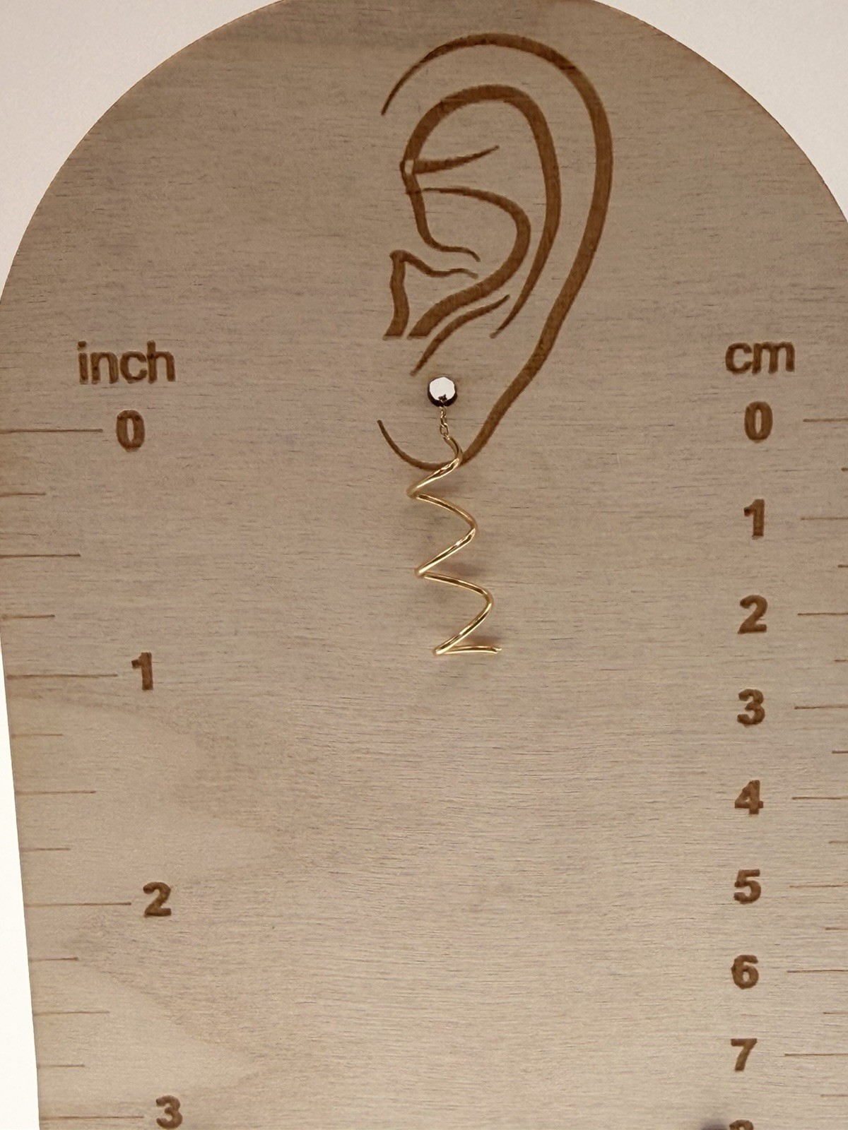 14K Gold Threader Dangle Earrings 0.74g Minimalist Spiral Drop Chain Earrings