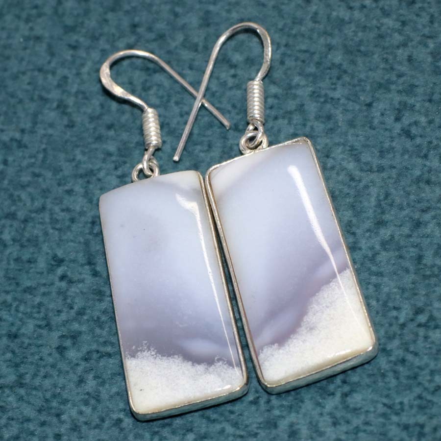 Dendritic Opal 925 Silver Plated Earrings 2″ Most Loved Gift Most Beautiful GW