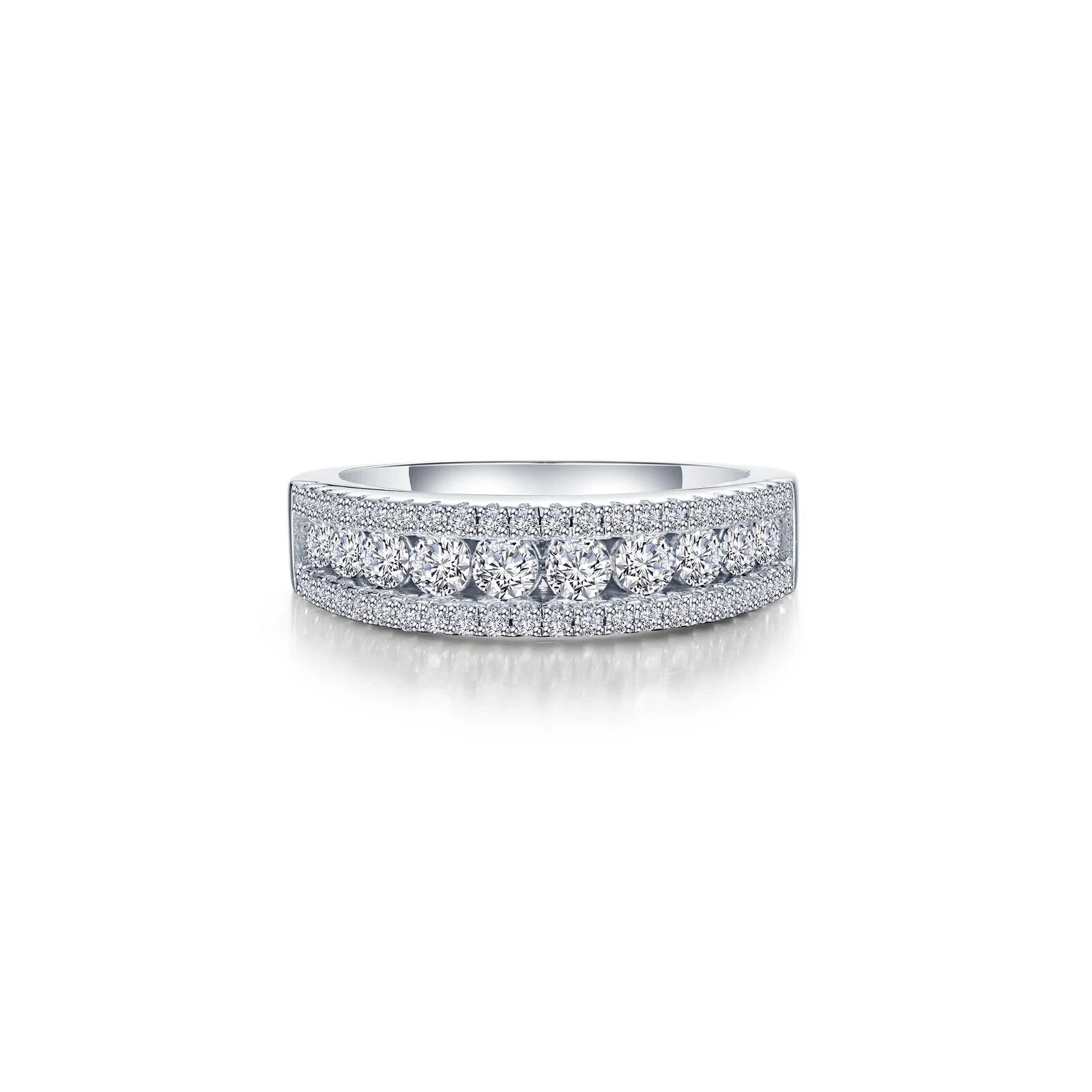 BRAND NEW LAFONN Platinum Bonded 925 Silver Love’s Path Wedding Band R2040CLP