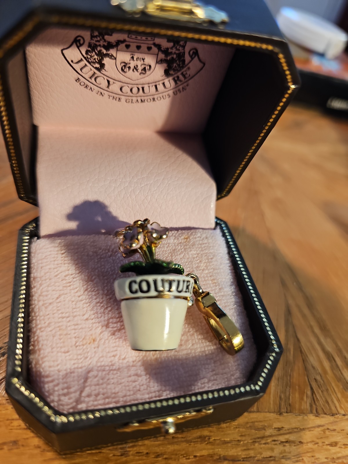 RARE Juicy Couture 2006 Bloomin Flowerpot Charm IN ORIGINAL BOX!! Opens!YJRU0852