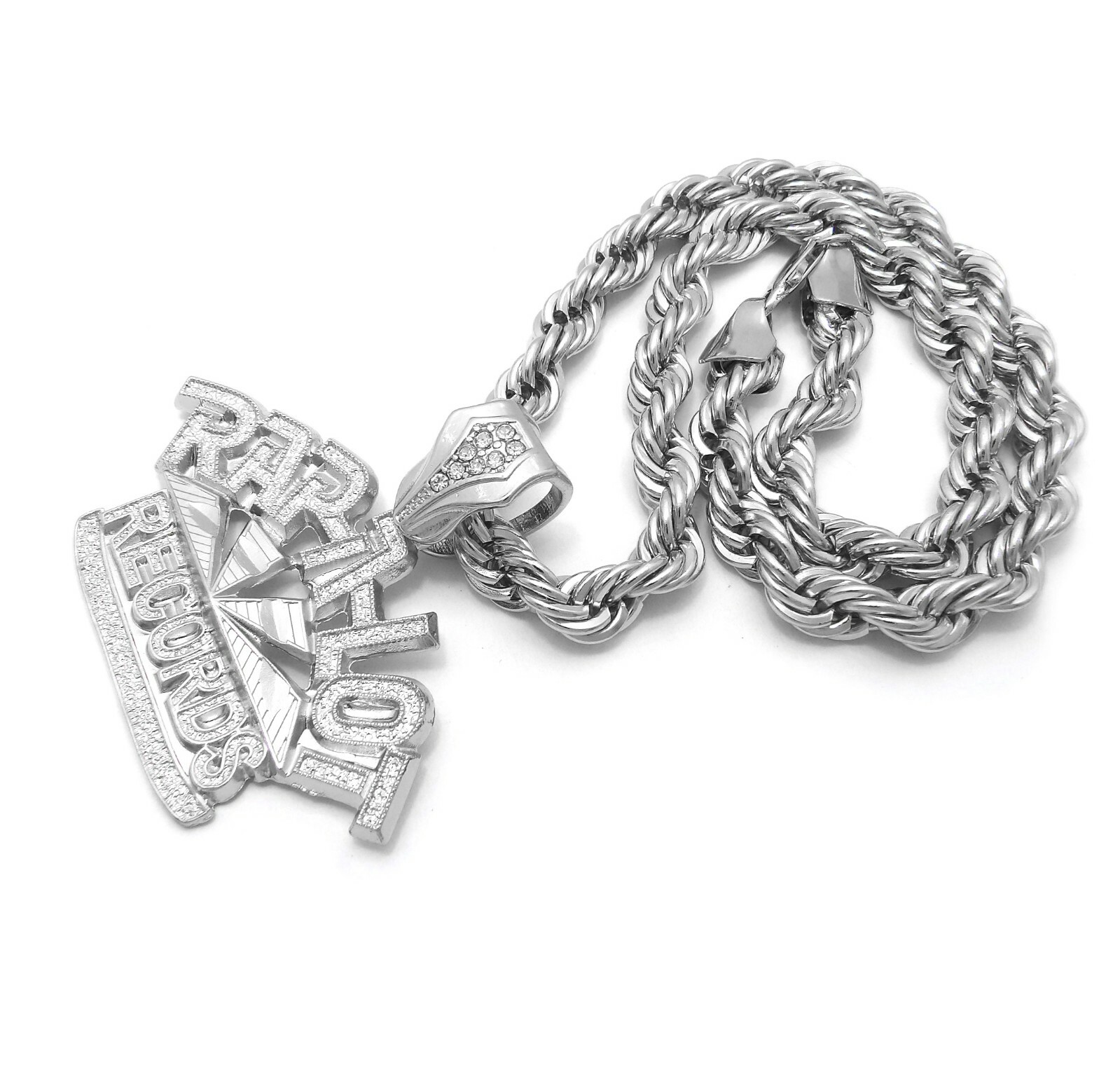 HIP HOP ICED RAP-A-LOT RECORDS PENDANT & 8mm 18″ 20″ 24″ 30″ ROPE CHAIN NECKLACE