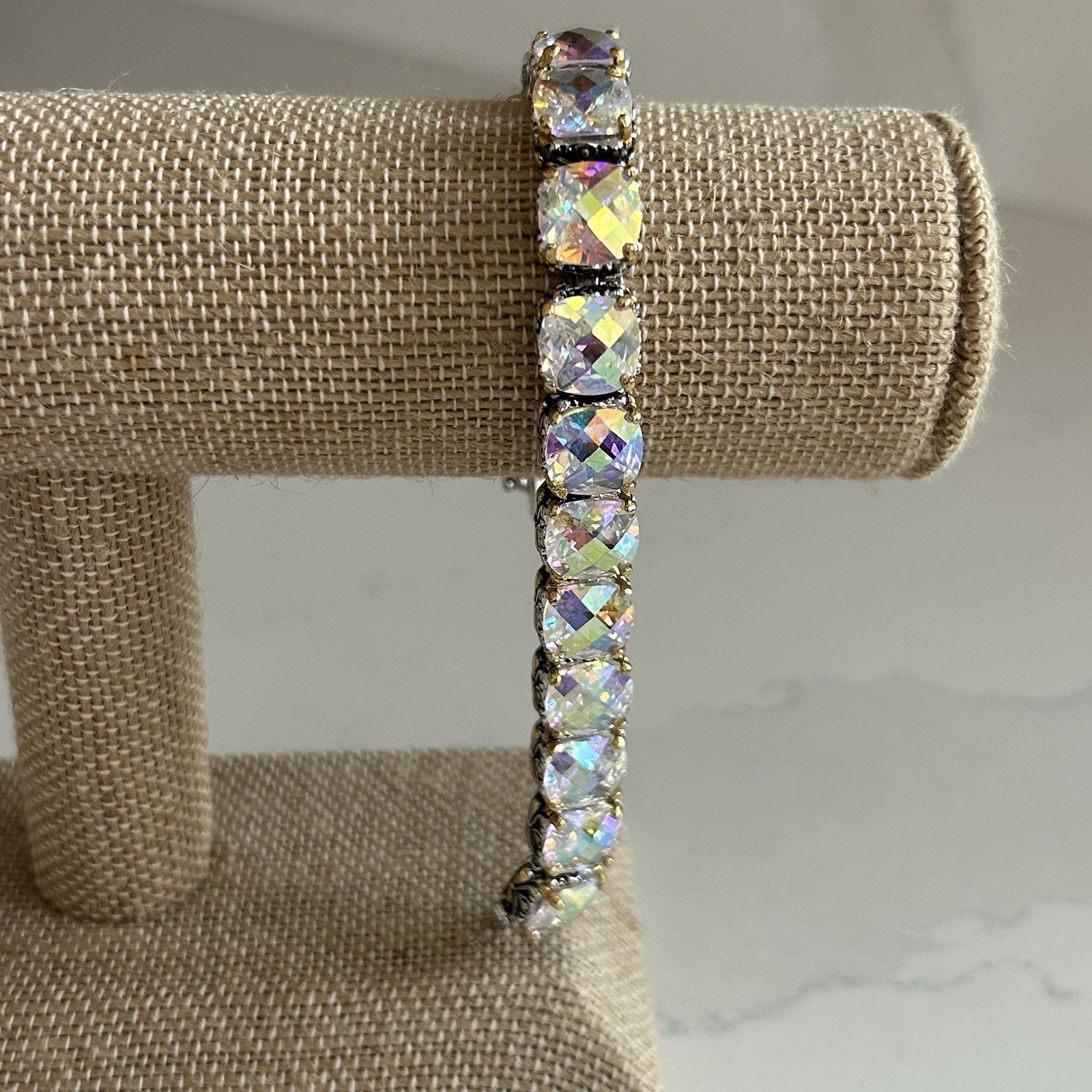 BEAUTY FOR ASHES 7″ CZ CRYSTAL BRACELET STUNNING NWOT