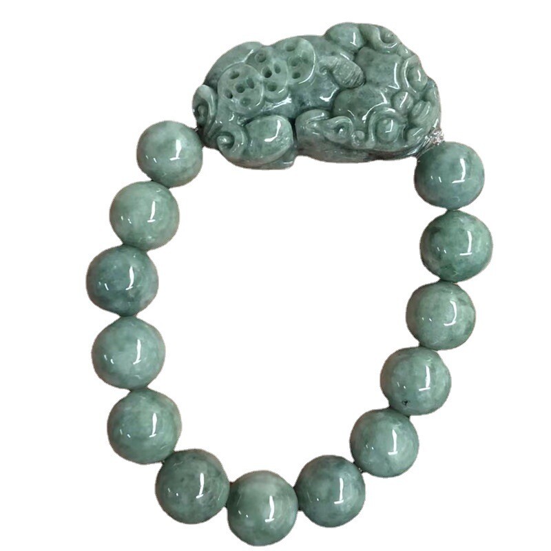 1pcs Real Grade A Natural Green Jade Jadeite Men Women Pixiu Beads Bracelet