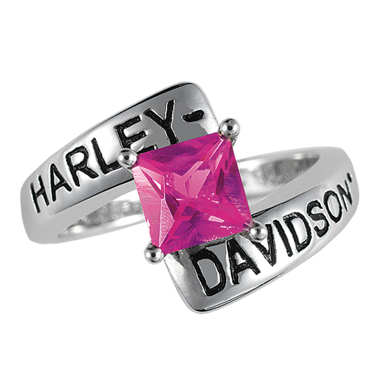 Harley-Davidson ® Silver Crossroads Birthstone Ring – July Faux Ruby