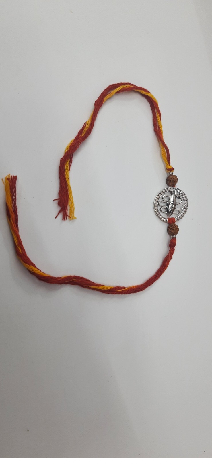 Shiva Third Eye Chandramaa Silver Rudraksha Pendant Moli Bracelet,Shiva Eye