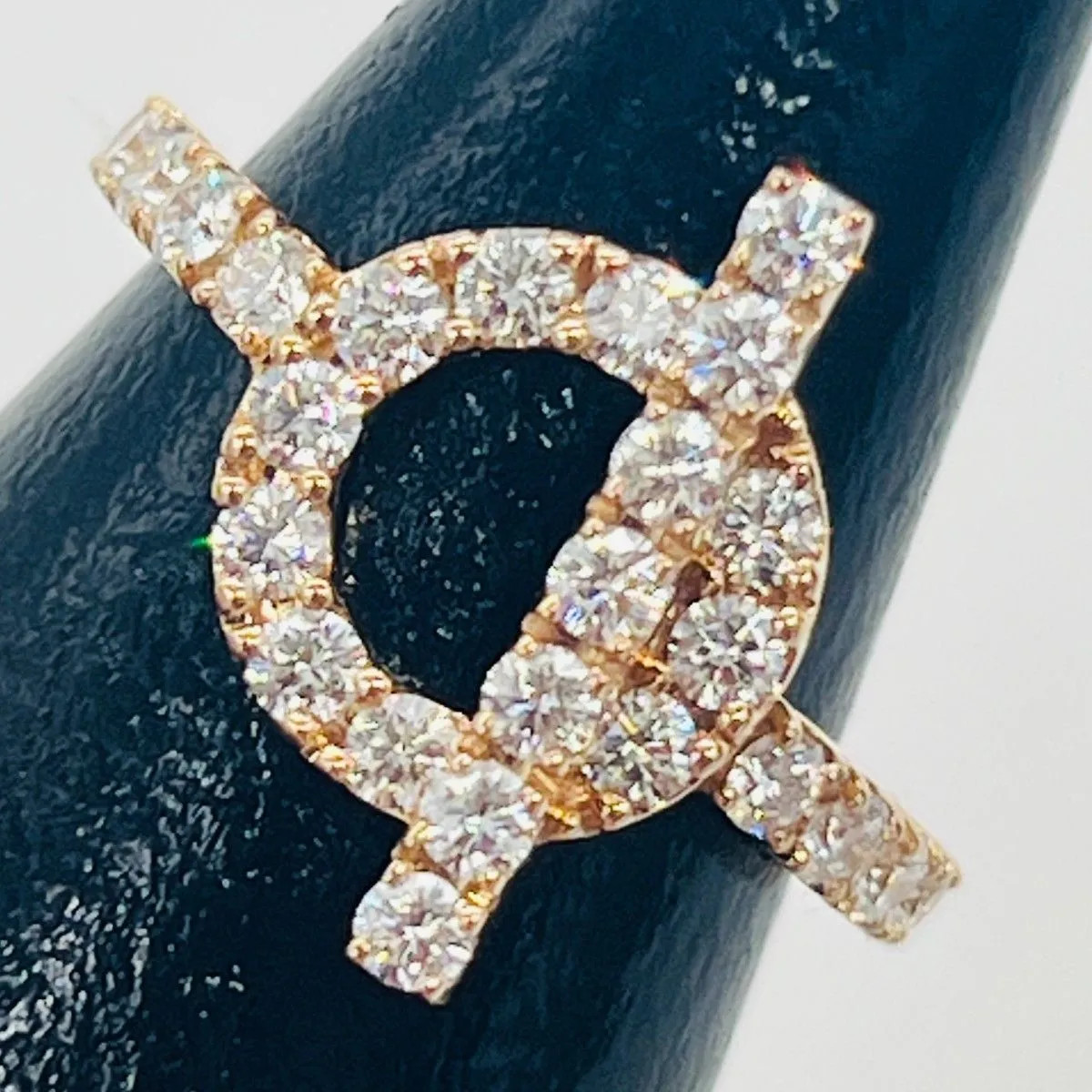 HERMES Finesse Diamond Ring 750 PG Pink Gold D0.83 Approx. Size 10