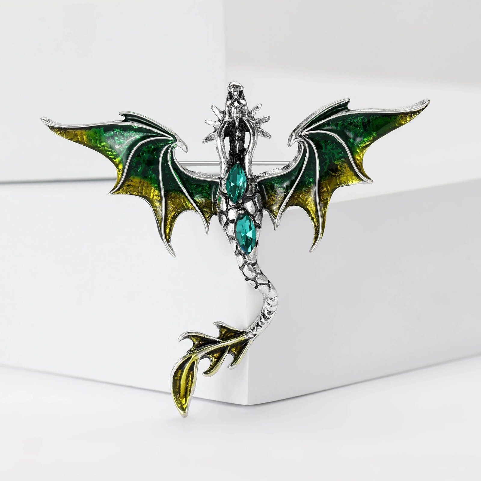 New Style Dragon Brooches Luxury Rhinestone Pin Necklace Gifts Jewelry Animal