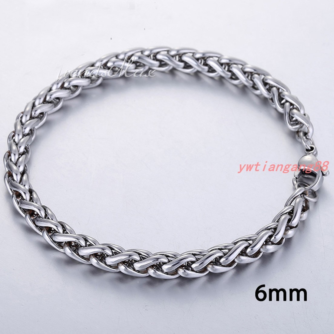 3/4/6/8mm Stainless Steel Wheat Link Bracelet Mens Chain Boys Fahsion Jewelry