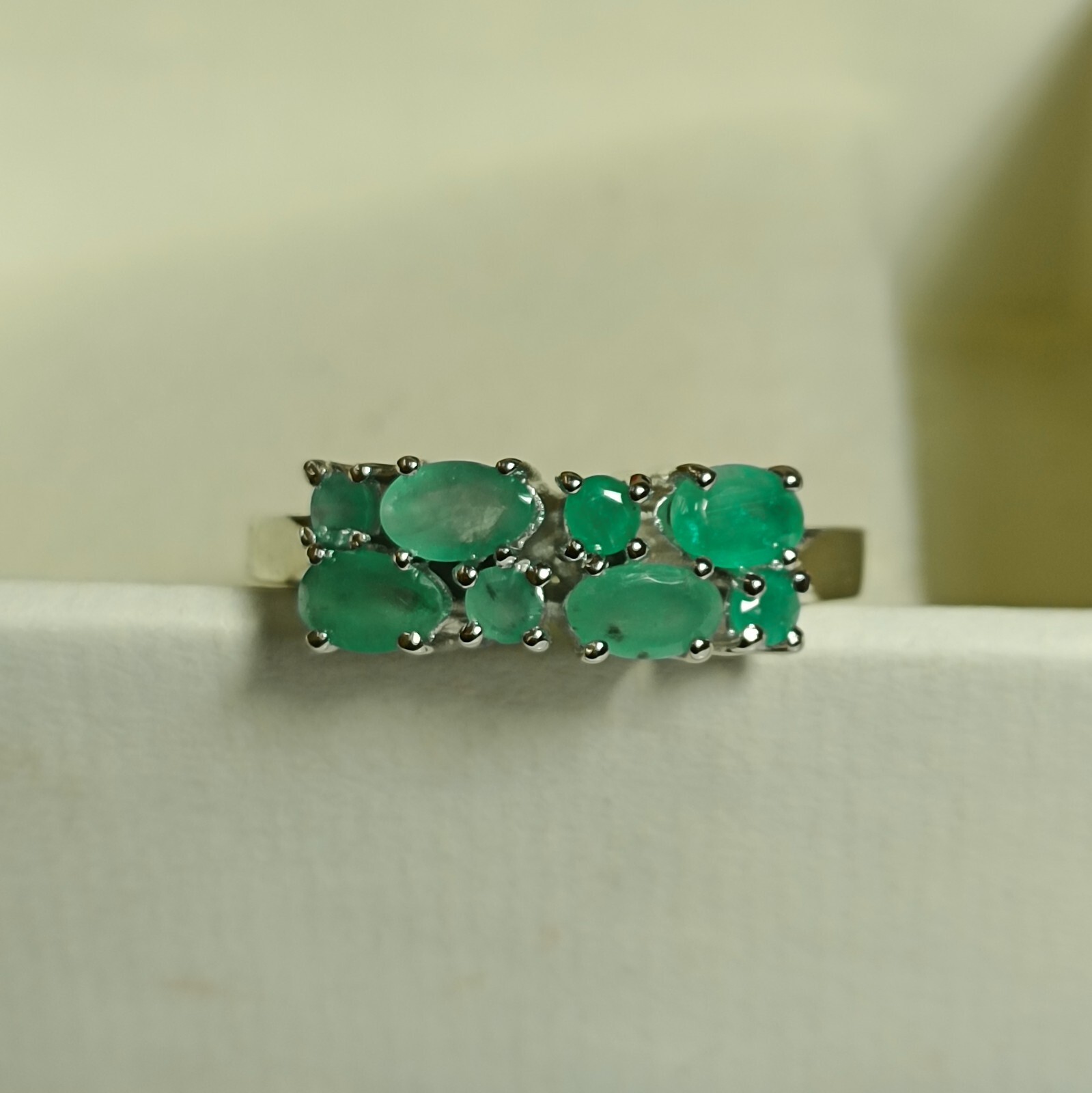 Natural Green Emerald Ring With 925 Sterling Silver in All Sizes Available