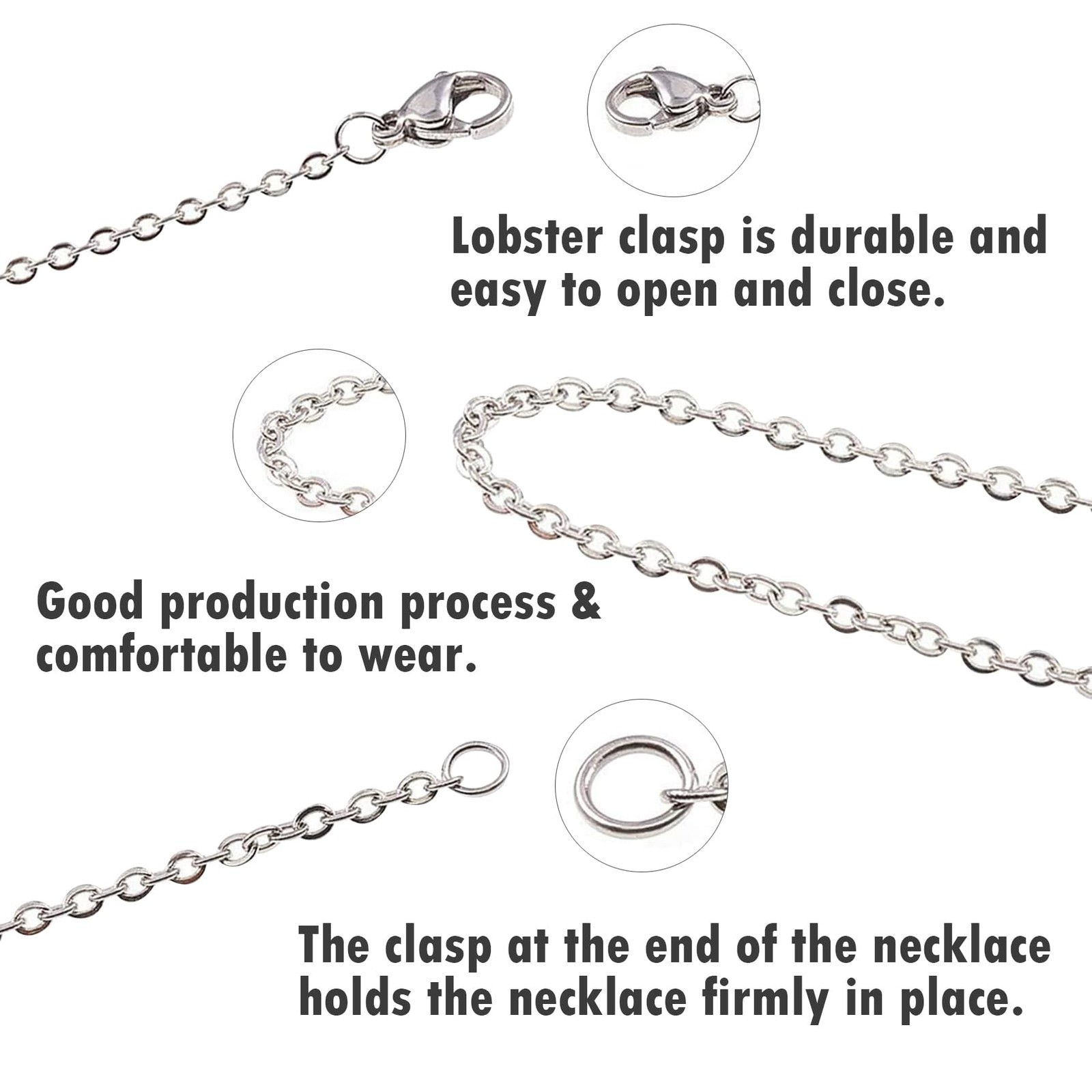 EuTengHao 90ft Jewelry Making Chains Link Roll Bulk, 2mm Metal Necklace Chain…