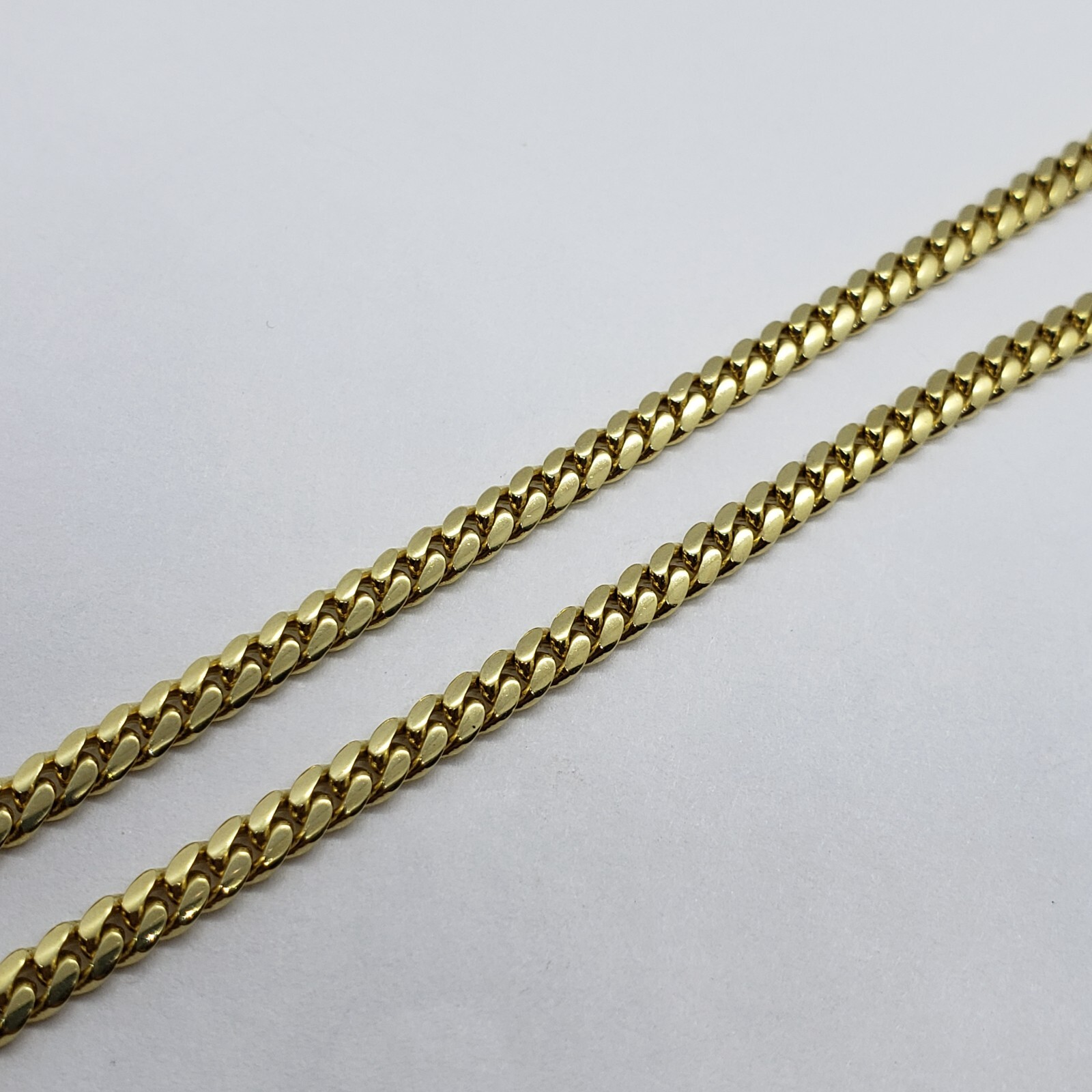 10K Solid Yellow Gold Miami Cuban Link Chain Necklace Width 2.5mm Size 18″~30″