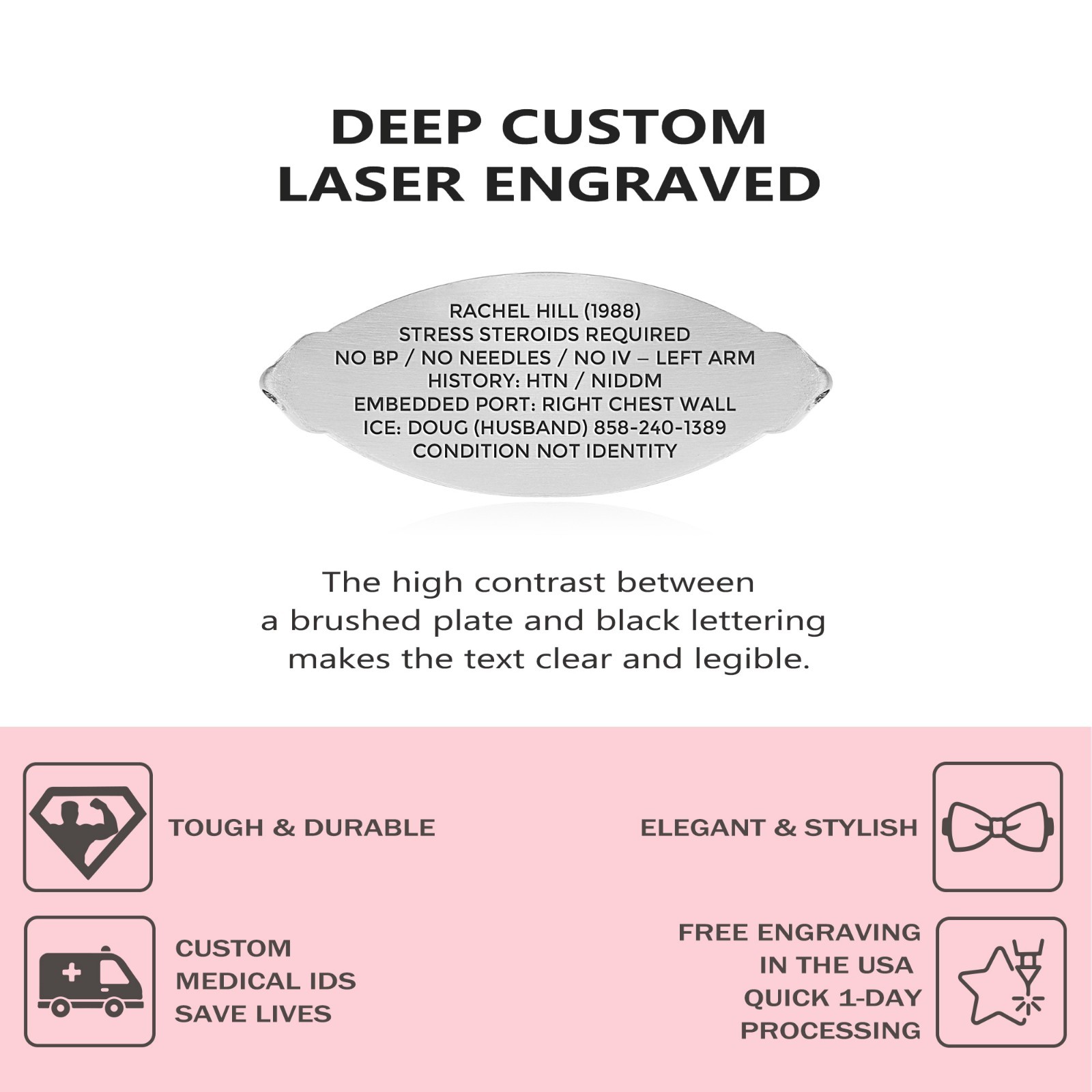 Divoti Custom Engraved Medical ID Alert Bracelets for Women – Style