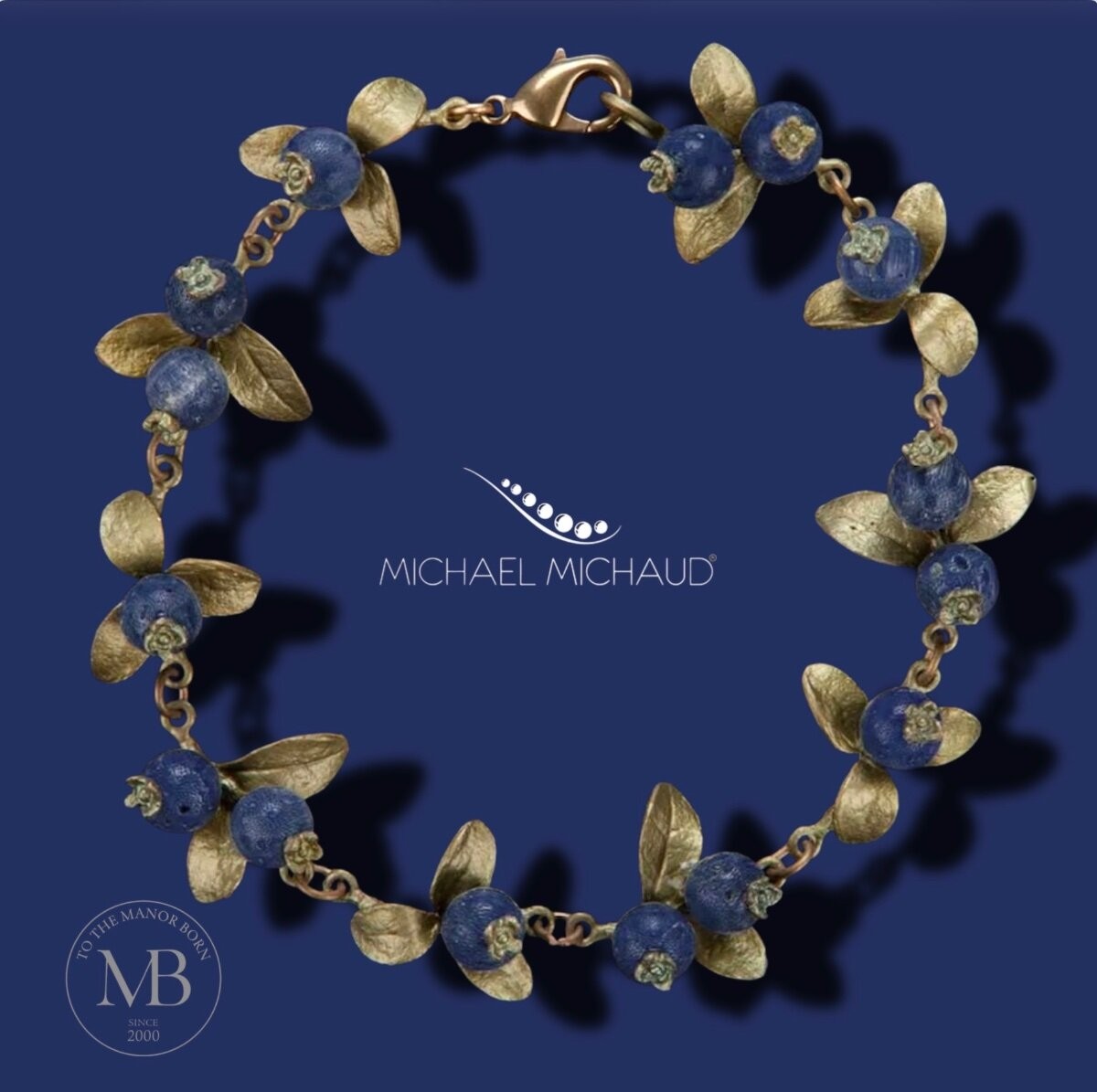 Michael Michaud Blueberry Bracelet Handcast Botanical Jewelry Gift 7126