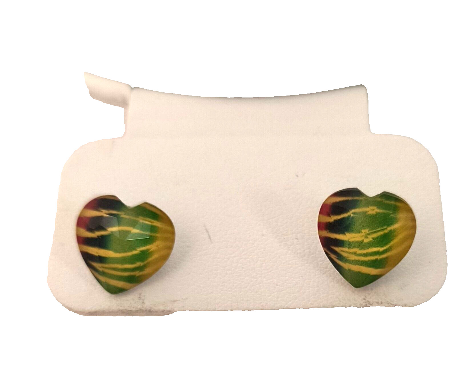 Women’s Stud Earrings Multicolor Heart Shaped appx 1/4 inch Acrylic