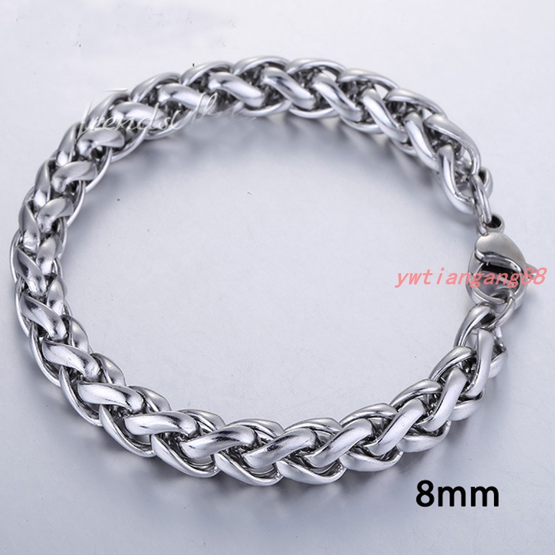 3/4/6/8mm Stainless Steel Wheat Link Bracelet Mens Chain Boys Fahsion Jewelry