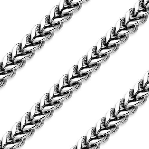 36″ Men’s Franco Box Stainless Steel 7mm Silver Figaro Link Chain Necklace