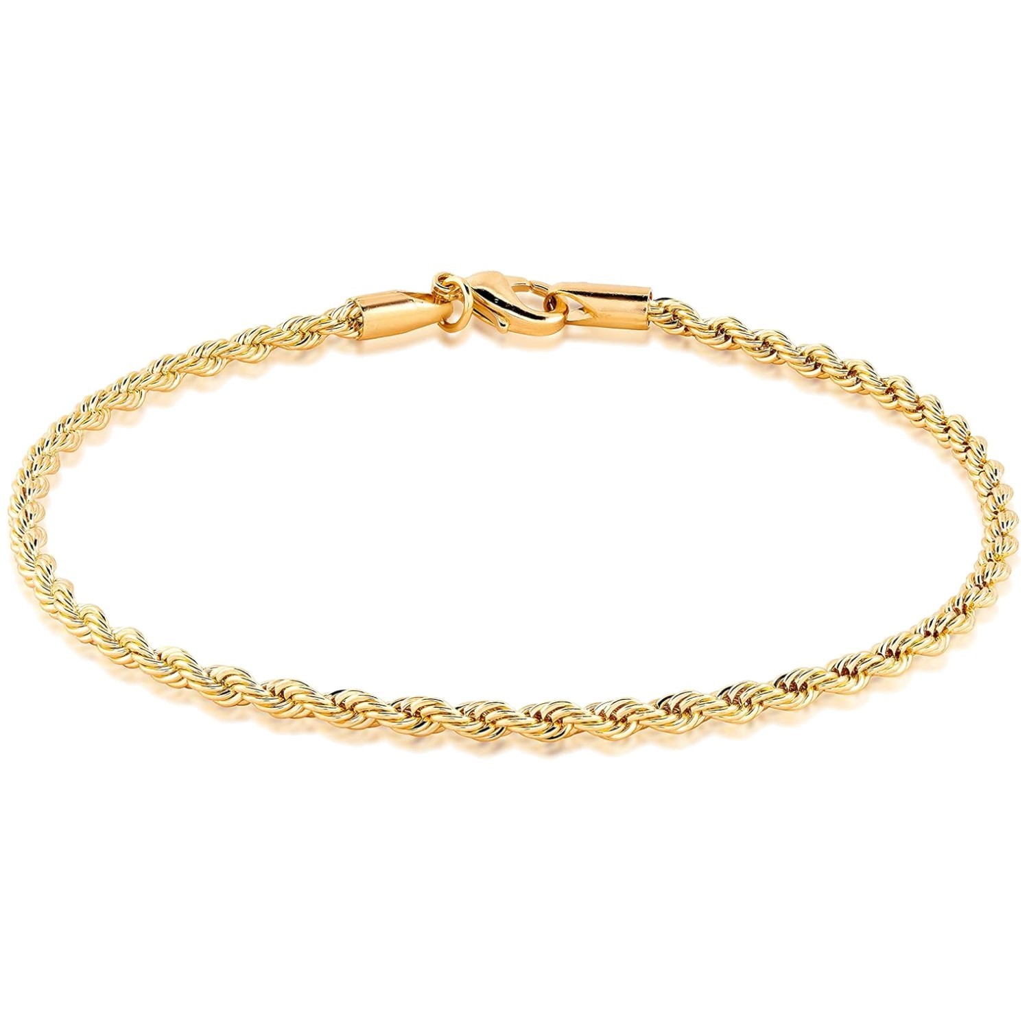 18K Gold Plated Braided Rope Anklet, Elegant Design