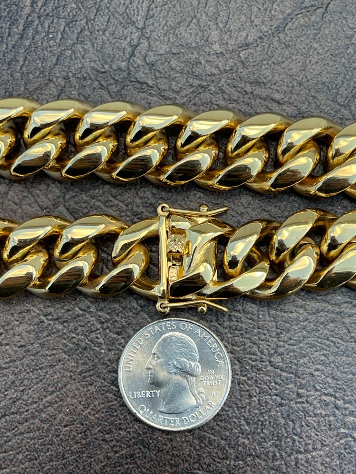 Miami Cuban Link Men’s Choker Chain Real 18k Gold Over Stainless Steel 18mm BIG