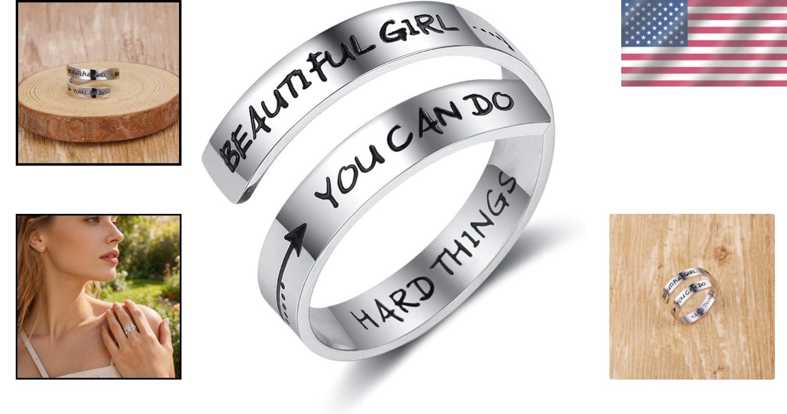 Elegant Adjustable Silver Ring – Perfect Encouragement Gift for All Occasions